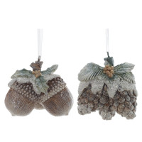 Фигурка декоративная подвесная "Шишки/Орехи", L6 W3,5 H7 см, 2в.