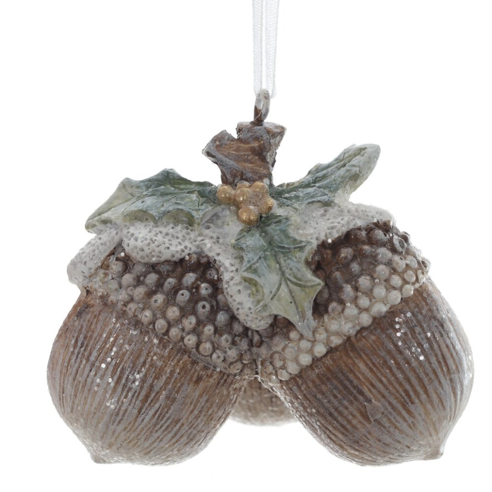 Фигурка декоративная подвесная "Шишки/Орехи", L6 W3,5 H7 см, 2в.