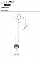 Подвесной светильник Delta 2361-1 BK+WH iLedex