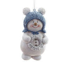 Фигурка декоративная подвесная "Снеговик", L6 W4 H10 см