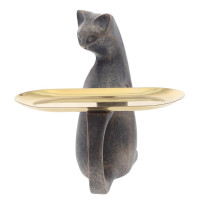 Фигурка декоративная "Кошка" с подносом, L18,5 W17 H18 см