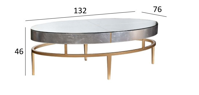 Стол кофейный Futuro серебристый