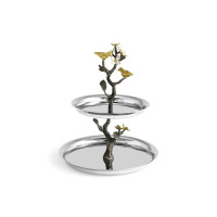 Этажерка Michael Aram "Lovebirds", двухъярусная, 29 см, нержавеющая сталь