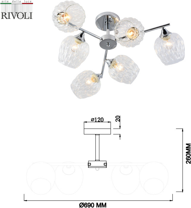 Потолочная люстра Arlene 3139-306 Rivoli