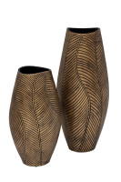 Кашпо коричневое с золотом