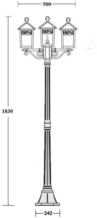Наземный фонарь KRAKOV 2 87308B Gb Oasis Light