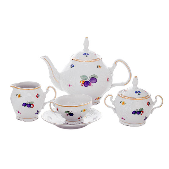 Сервиз чайный 205мл на 6перс.15пред"Слива 97812" Bernadotte