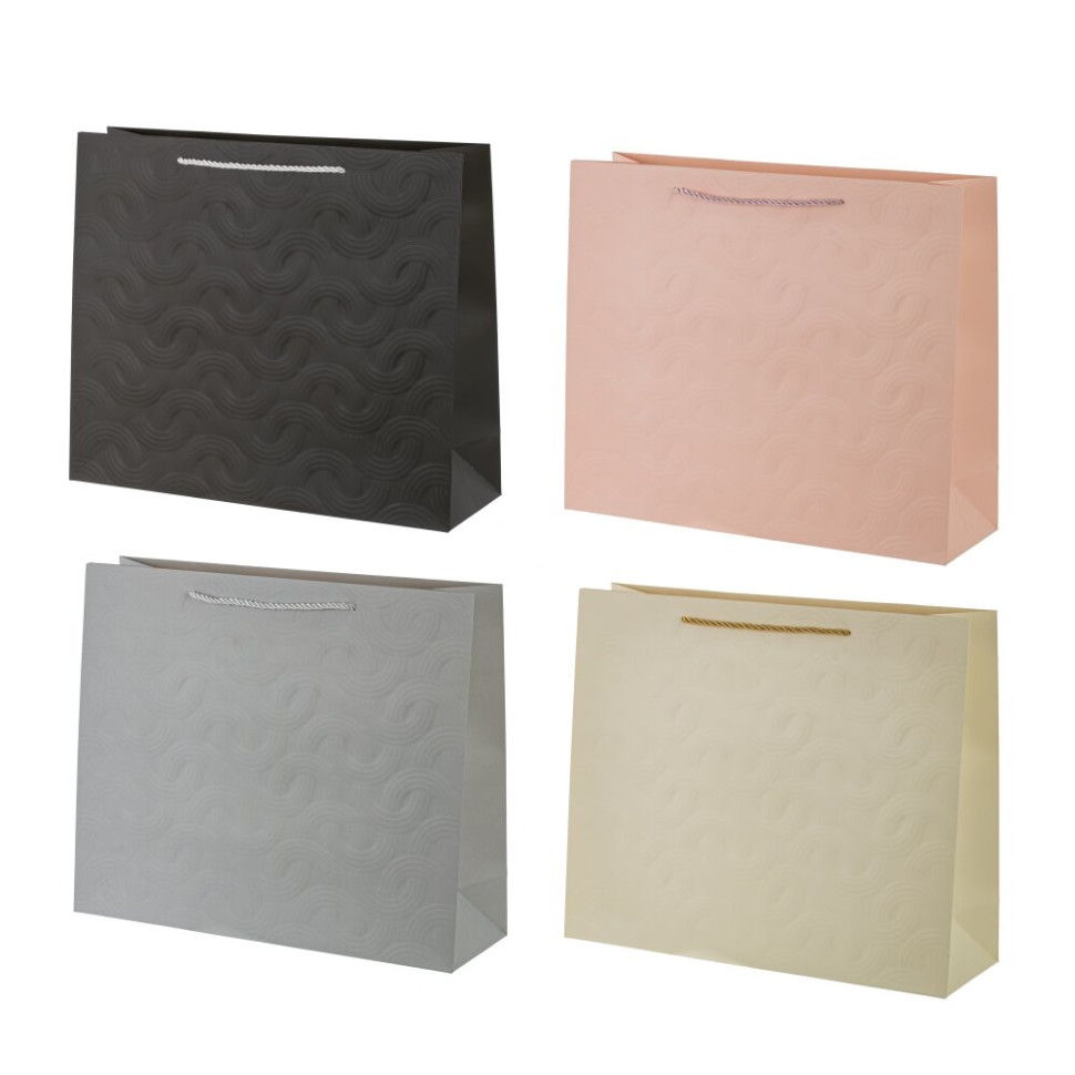 Пакет подарочный L (бумага 210г/м2, блок микс 12шт), L39 W11 H30 см, 4в.