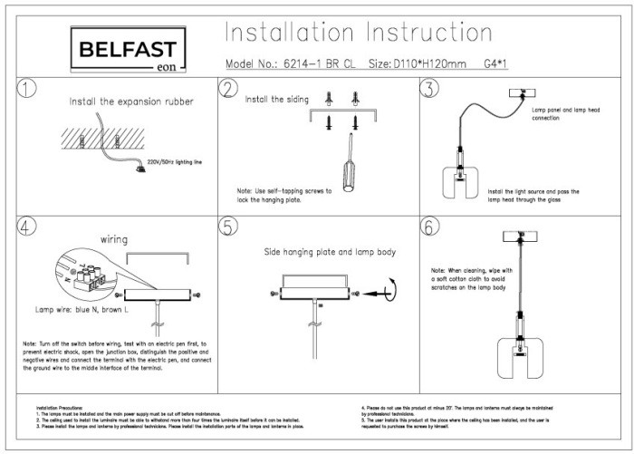 Подвесной светильник Pansy 6214-1 BR CL Belfast