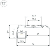 Профиль для светодиодной ленты ARH-STAIR 045666 Arlight