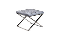 Пуф велюровый серый/хром Пуф велюровый серый/хром