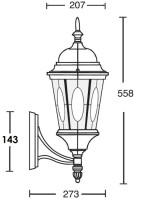 Настенный фонарь уличный ASTORIA 2M 91401M Bl овал Oasis Light