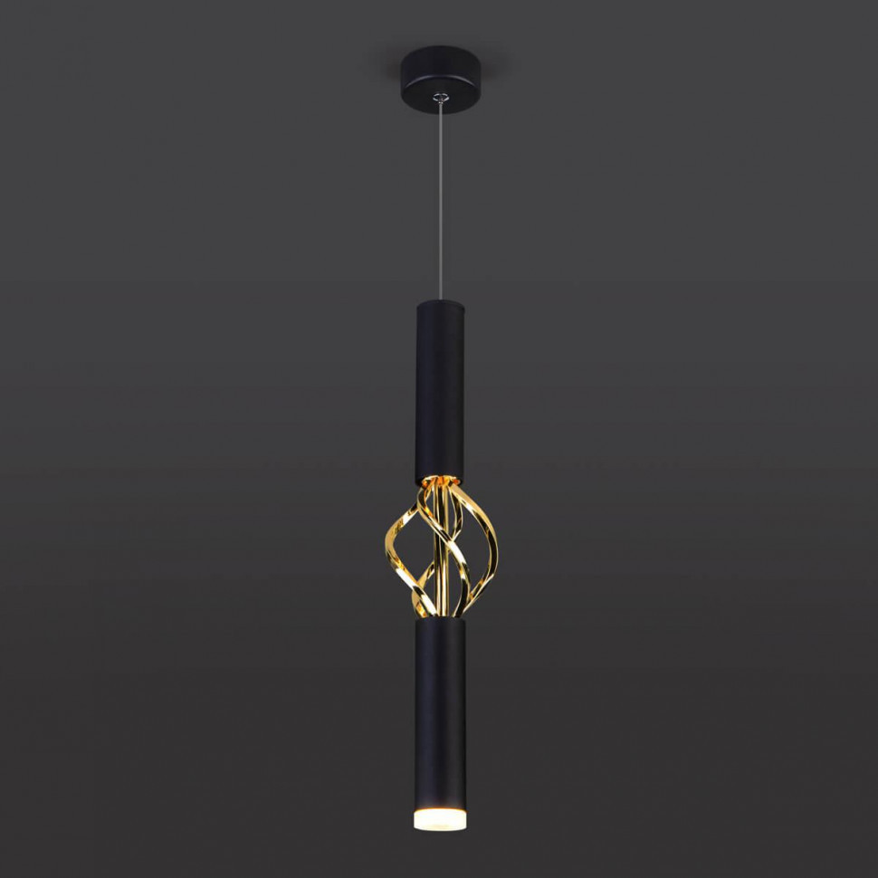 Подвесной светодиодный светильник Eurosvet Lance 50191/1 LED черный/золото