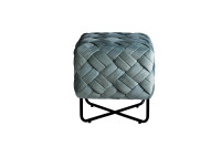 Пуф из плетеного велюра мятный Пуф из плетеного велюра мятный