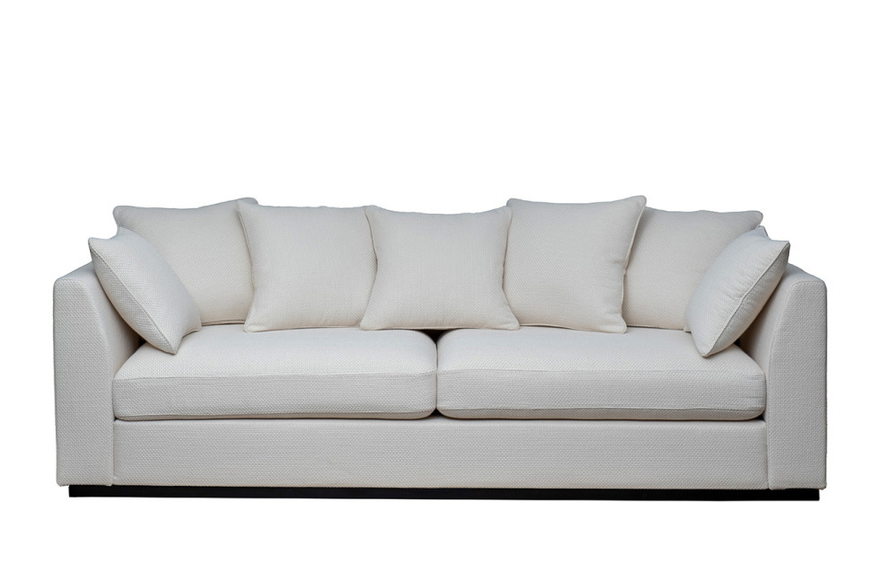 Диван Roberto трехместный рогожка кремовый