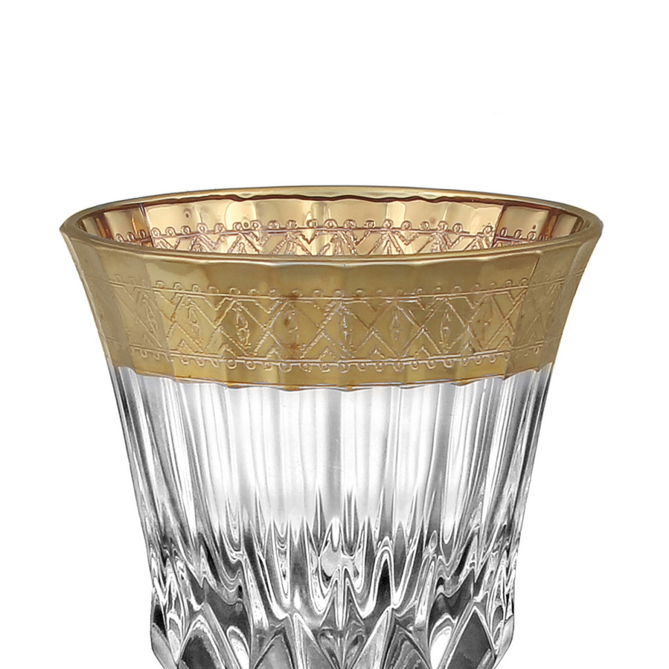 Набор бокалов 80мл.6шт."Адажио Королевская лента" золотой