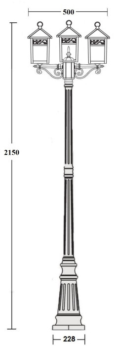 Наземный фонарь KRAKOV 2 87309B Gb Oasis Light