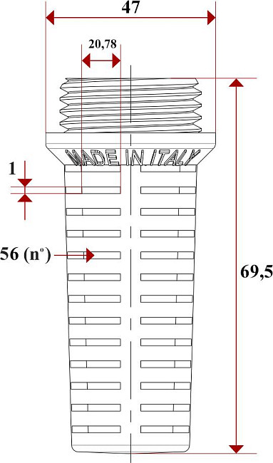 Сетчатый фильтр Itap 107 1 1/4" для обратного клапана