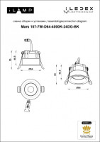 Точечный светильник Mars 107-7W-D64-4000K-24DG-BK iLedex