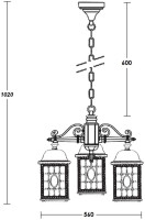 Уличный светильник подвесной LONDON S 64870S/3 Bl Oasis Light