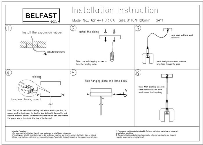 Подвесной светильник Pansy 6214-1 BR CA Belfast