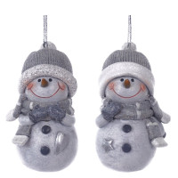 Фигурка декоративная подвесная "Снеговик", L4,5 W4,5 H8,5 см, 2в.
