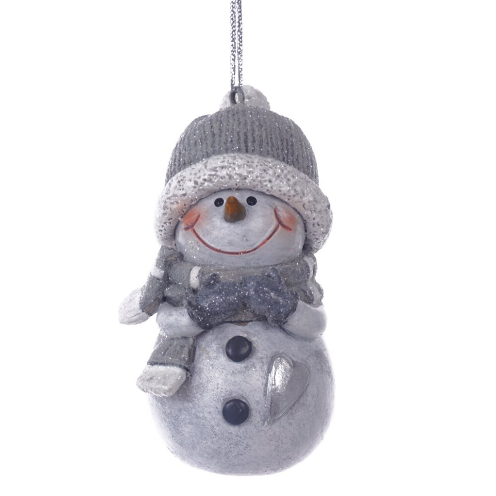 Фигурка декоративная подвесная "Снеговик", L4,5 W4,5 H8,5 см, 2в.