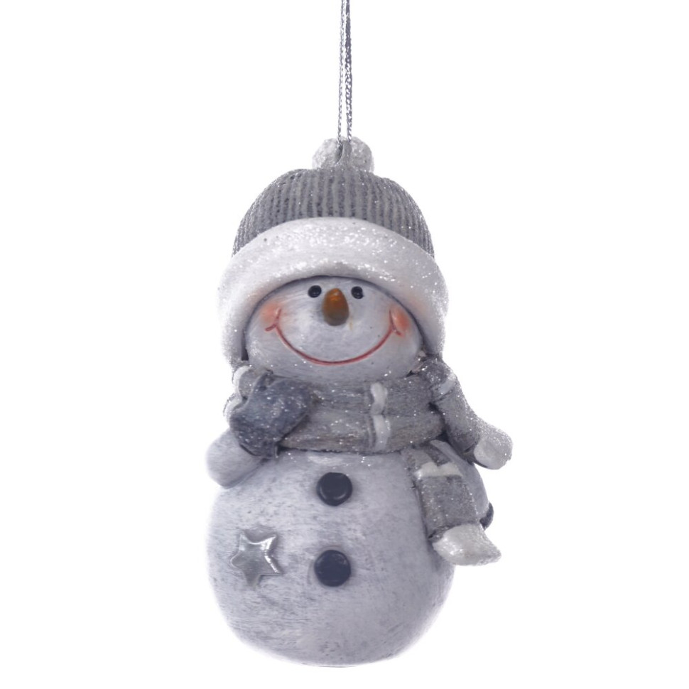 Фигурка декоративная подвесная "Снеговик", L4,5 W4,5 H8,5 см, 2в.