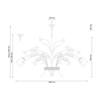 Подвесная люстра Lucia Tucci Fiori Di Rose 1760.12 Подвесная люстра Lucia Tucci Fiori Di Rose 1760.12