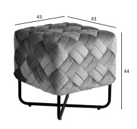 Пуф из плетеного велюра бежевый Пуф из плетеного велюра бежевый