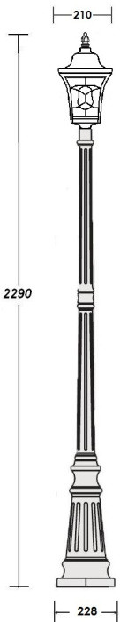 Наземный фонарь VENECIA 2L 91809L Bl Oasis Light