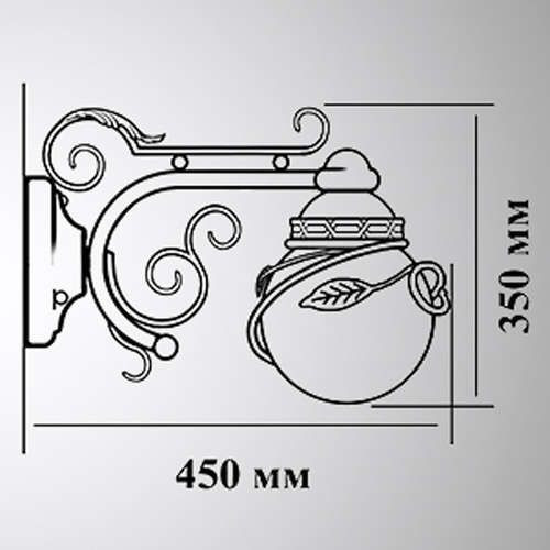 Настенный фонарь уличный Галактика 31-002-ЧЗ Кузнечное дело