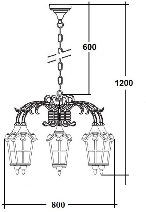 Уличный светильник подвесной PORTO 86170/6 16 Gb Oasis Light