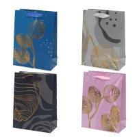 Пакет подарочный S (бумага 210г/м2, блок микс12шт), L17,5 W8 H24 см, 4в.