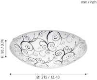 Настенно-потолочный светильник Margitta 1 96117 Eglo Настенно-потолочный светильник Margitta 1 96117 Eglo