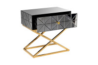 Тумбочка зеркальная с выдвижным ящиком