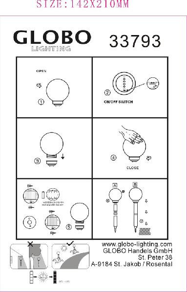 Грунтовый светильник Solar 33793 Globo