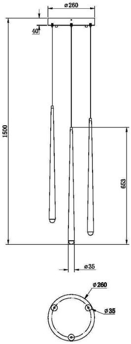 Подвесной светильник Cascade MOD132PL-L18BK Maytoni