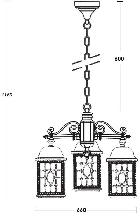 Уличный светильник подвесной LONDON L 64870L/3 Bl Oasis Light