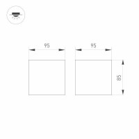 Потолочный светодиодный светильник Arlight SP-Orient-Surface-TC-S95x95-20W Day4000 031864