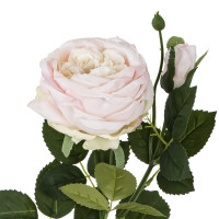 Цветок искусственный с каплями росы "Роза", L13 W14 H64 см