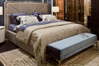 Кровать Lancy велюровая серая Кровать Lancy велюровая серая