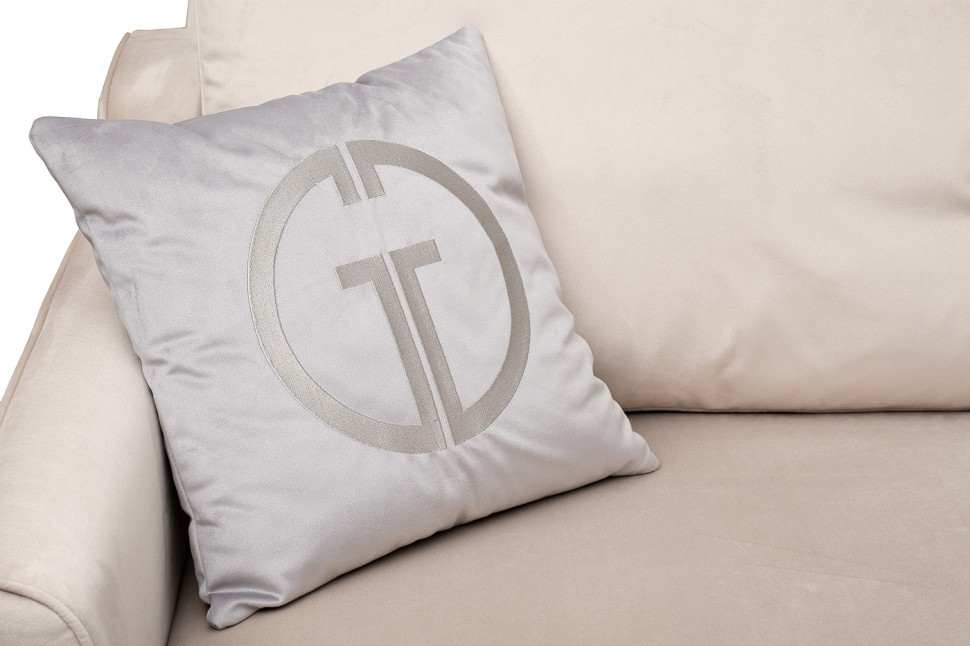 Диван Portofino двухместный раскладной светло-серый с кантом