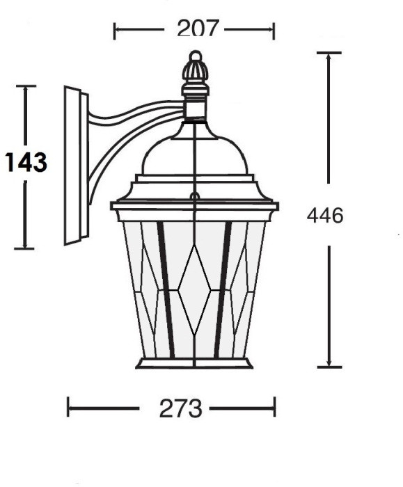 Настенный фонарь уличный ASTORIA 2M 91402M Bl ромб Oasis Light