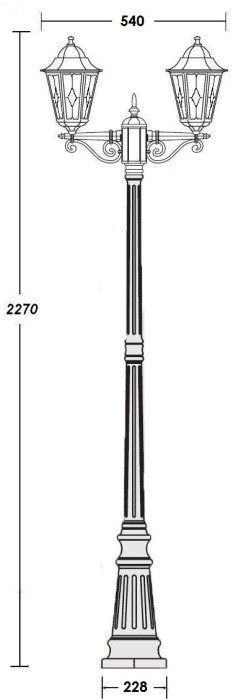 Наземный фонарь PETERSBURG lead GLASS 79809lgA Gb Oasis Light