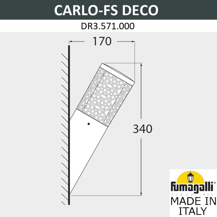 Настенный светильник уличный Carlo Deco DR3.571.000.LXU1L Fumagalli