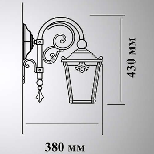 Настенный фонарь уличный Квадро 33-001-ЧЗ Кузнечное дело