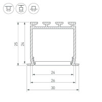 Профиль Arlight PLS-LOCK-H25-FS-2000 ANOD 016446