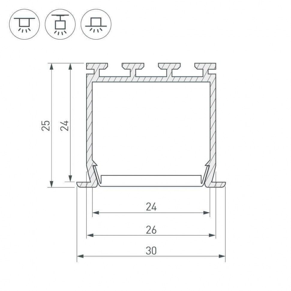 Профиль Arlight PLS-LOCK-H25-FS-2000 ANOD 016446