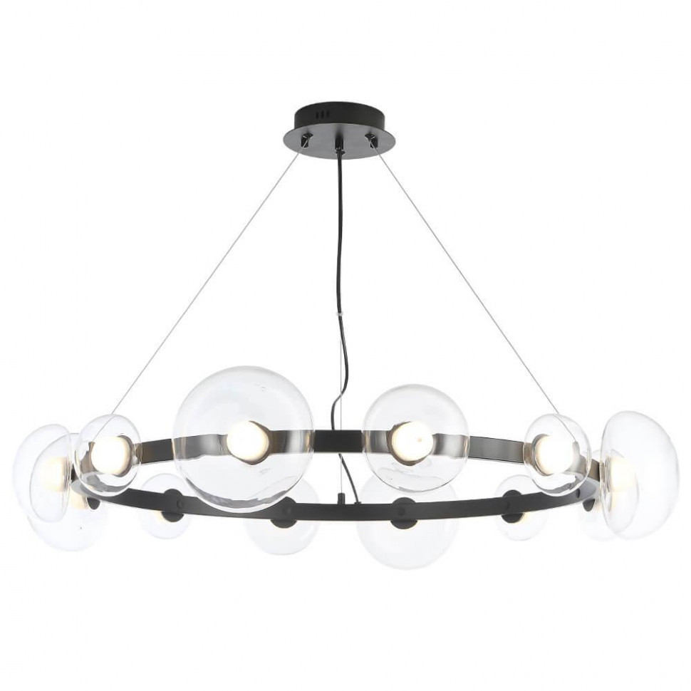 Подвесная светодная люстра Crystal Lux Bosque SP12 Black/Transparent